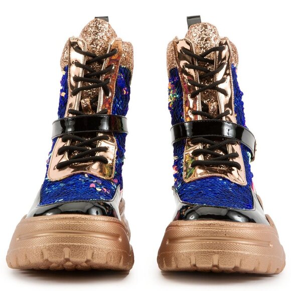 PRETTY LADY ALL GLAM  COMBAT BOOTS ( BRAND NEW !!!!!!! ) - Picture 3 of 6